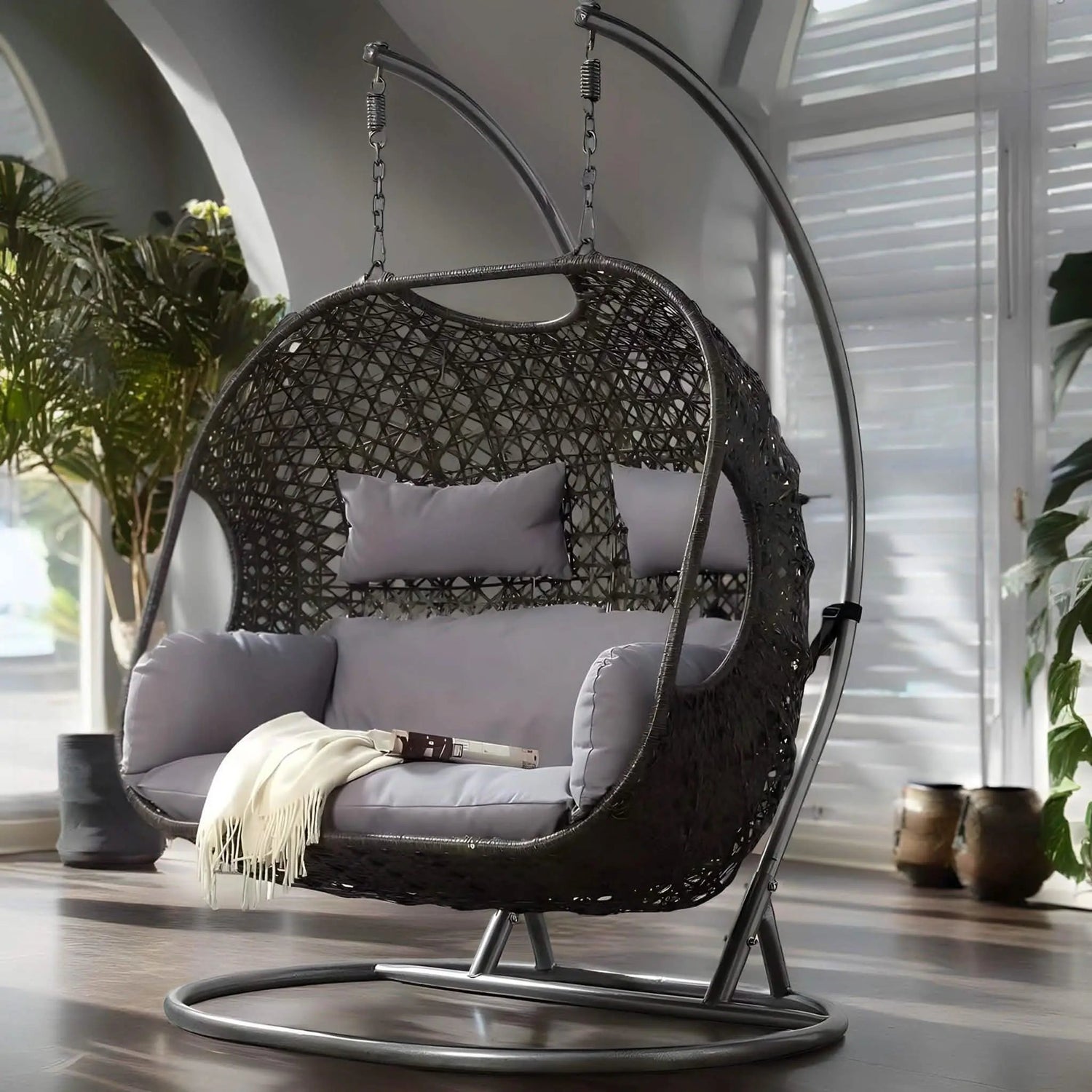 تسوق الأن من هومكس  مرجيحة حديد وراتان 140*70*220 سم - FAD9 بأفضل سعر وأفضل جودة