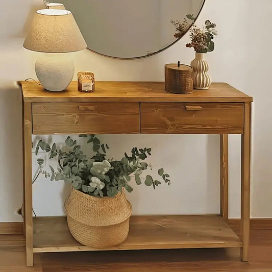 كونسول خشبي مع مرايا خشب سويد طبيعي - ROD225 - Homix