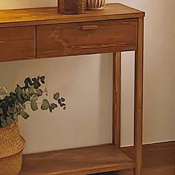 كونسول خشبي مع مرايا خشب سويد طبيعي - ROD225 - Homix